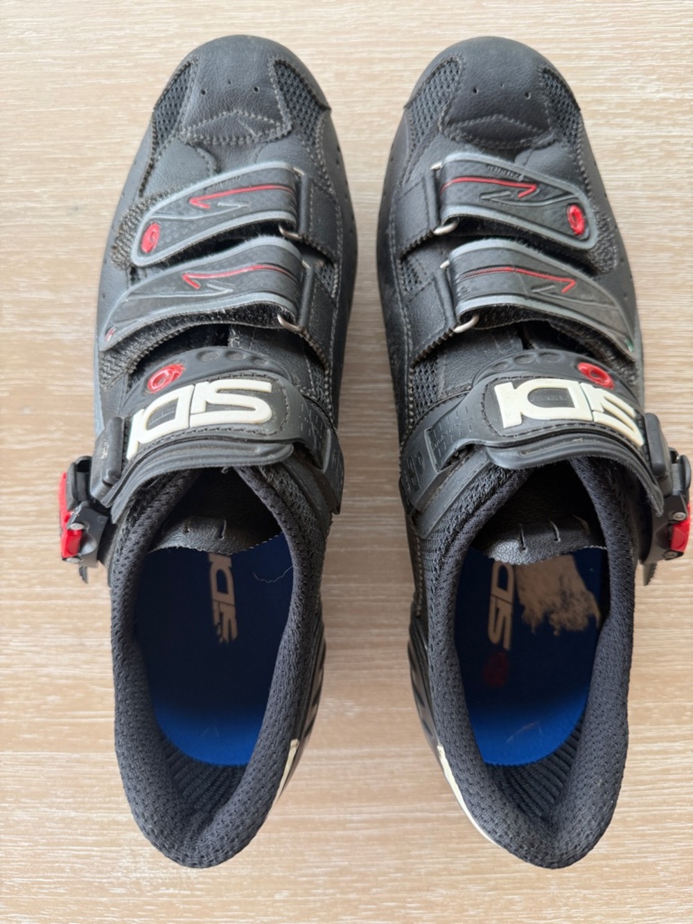Sidi Genius 7 Carbon Road Cycling Shoes - Black/Red (Size 44)